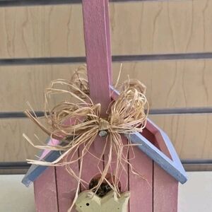 Pink and Blue Decorative Birdhouse